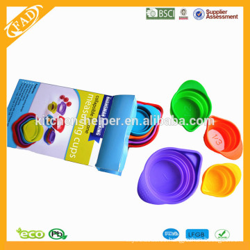 Colorido silicona plegable Microondas Safe Bowl conjunto de 4 diferentes tamaños